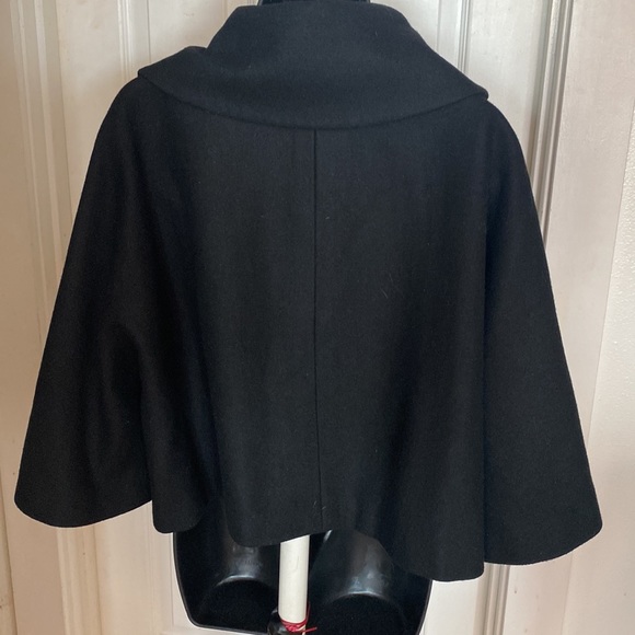 EXPRESS Black cape style wool blend jacket L - Picture 2 of 7